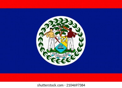 Belize  flag. BZ patriotism banner. Belize  national symbol. State logo of capital  Belmopan . Nation independence day BLZ. Flag with craquelure texture. 2D Image