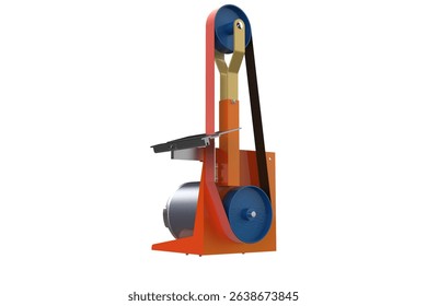 Belt Grinder: DIY Wood and Metalworking! Precision Grinding, Metalwork Close-up. Fine Detail Craftsmanship: Sharp Edges, Polishing, Shaping. Artisan Shop Tool! Metal Shaping, Woodworking Project.
