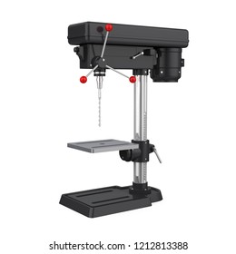 Bench Drill Press Isolated. 3D Rendering