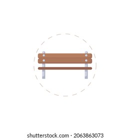 Bench Isolated Illustration. Bench Flat Icon On White Background. Bench Clipart.