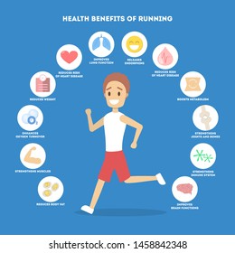 Benefits Running Jogging Infographic Idea Healthy Stock Illustration ...