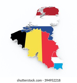 Benelux State Flags On 3d Maps