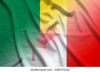 Benin and Canada government flag international relations CMR BEN banner country Canada Benin patriotism. 3d image