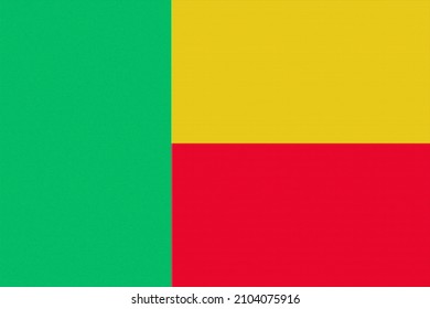 Benin  flag. Bj national goverment symbol. State banner of capital  Porto Novo, Cotonou  city. Benin  patriotism logo. Nation independence day BEN. Flag with colored tiles texture. 2D Image