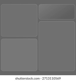 A bento grid gradient shapes