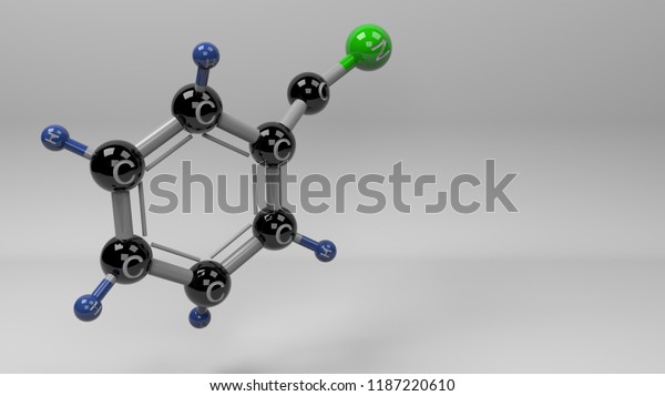 Benzonitrile Molecule Illustration Molecular Structure Benzonitrile Stock Illustration 