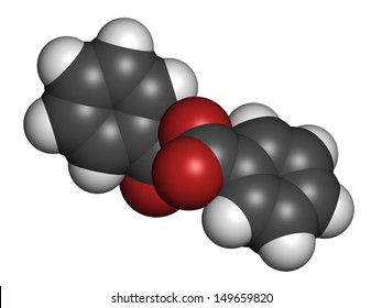 Benzoyl Peroxide Acne Treatment Drug, Chemical Structure. Also Used To Dye Hair And Whiten Teeth (bleaching). Atoms Are Represented As Spheres With Conventional Color Coding: Hydrogen (white), Etc