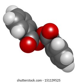 Benzoyl Peroxide Acne Treatment Drug, Chemical Structure. Also Used To Dye Hair And Whiten Teeth (bleaching). Atoms Are Represented As Spheres With Conventional Color Coding: Hydrogen (white), Etc