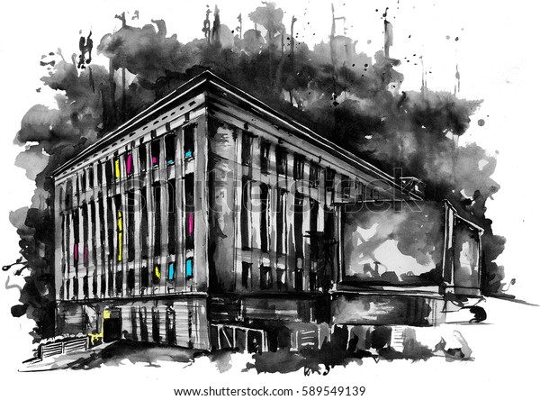 Berghain Est Une Boite De Nuit Illustration De Stock 589549139