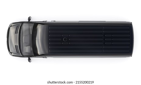 Berlin, Germany. April 28, 2022: Mercedes-Benz Sprinter. Black European Commercial Van Isolated On White Background. 3d Illustration.