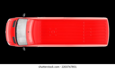 Berlin, Germany. April 28, 2022: Mercedes-Benz Sprinter. Red European Commercial Van Isolated On Black Background. 3d Illustration.