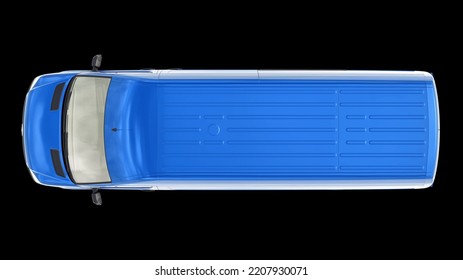 Berlin, Germany. April 28, 2022: Mercedes-Benz Sprinter. Blue European Commercial Van Isolated On Black Background. 3d Illustration.