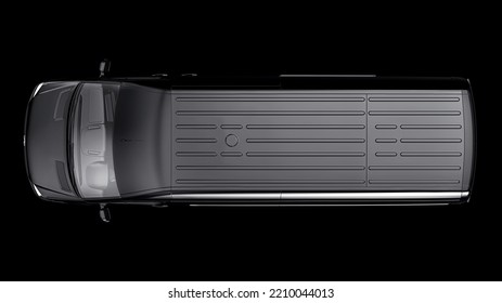 Berlin, Germany. April 28, 2022: Mercedes-Benz Sprinter. European Commercial Van Isolated On Black Background. 3d Illustration.