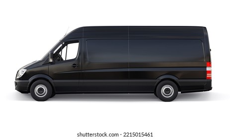 Berlin, Germany. April 28, 2022: Mercedes-Benz Sprinter. Black European Commercial Van Isolated On White Background. 3d Illustration.