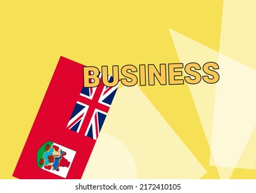 Bermuda Business. State Flag On A Colorful Background.  Hamilton  And Bermuda Business Concept. Metaphor Commerce And Business In BMU. Abstract Geometric Style, 3d Image