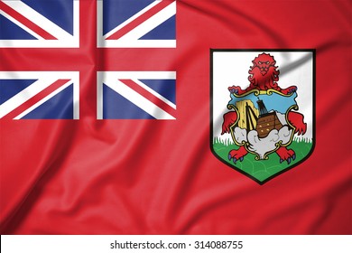 Bermuda flag on soft and smooth silk texture 