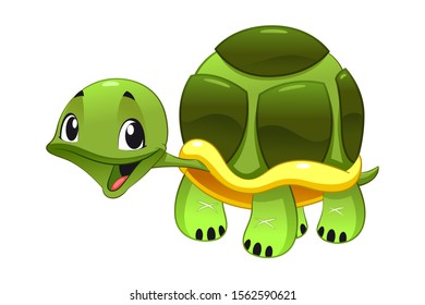 Illustration Three Tortoises Running Jumping Smiles Stock Vector ...