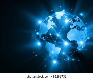 Global Network Connection World Map Point Stock Vector (Royalty Free ...