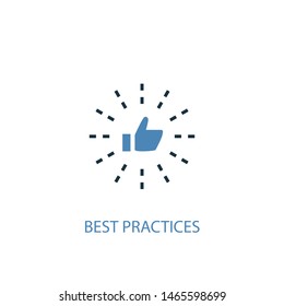 Best Practices Concept 2 Colored Icon. Simple Blue Element Illustration. Best Practices Concept Symbol Design. Can Be Used For Web And Mobile UI/UX