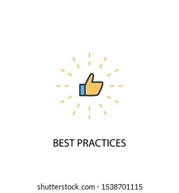 Best Practices Concept 2 Colored Line Icon. Simple Yellow And Blue Element Illustration. Best Practices Concept Outline Symbol Design