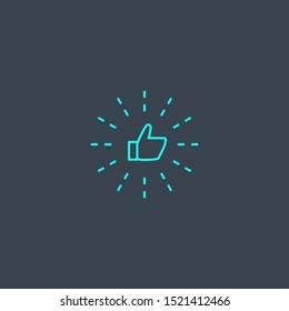 Best Practices Concept Blue Line Icon. Simple Thin Element On Dark Background. Best Practices Concept Outline Symbol Design. Can Be Used For Web And Mobile UI/UX