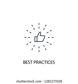 Best Practices Concept Line Icon. Simple Element Illustration. Best Practices  Concept Outline Symbol Design. Can Be Used For Web And Mobile UI/UX