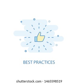 Best Practices Line Concept. Simple Line Icon, Colored Illustration. Best Practices Symbol Flat Design. Can Be Used For UI/UX