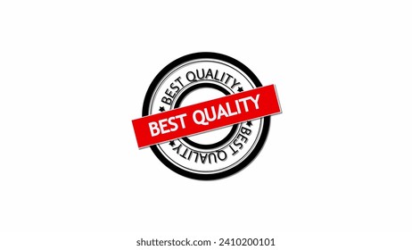 Best Quality seal with red banner and circular black stamp on a white background. - Powered by Shutterstock