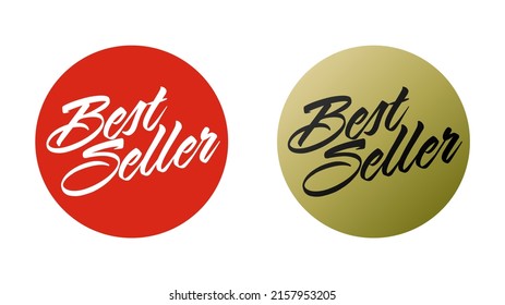 Best Seller Stamp Or Round Label For Product Packaging Set. Marketing Bestseller Badge Template For Quality Certificate  Illustration Isolated On White Background