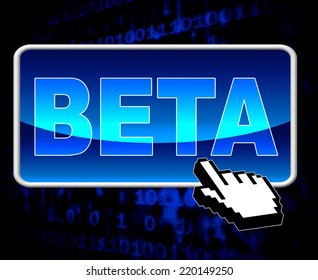 Beta Button Showing World Wide Web And Website