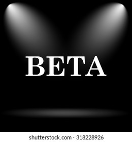 Beta icon. Internet button on black background.