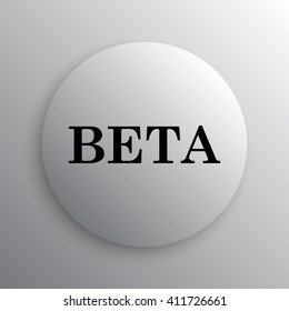 Beta icon. Internet button on white background.