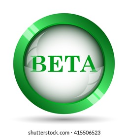 Beta icon. Internet button on white background.