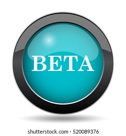 Beta icon. Beta website button on white background.