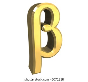 Beta Symbol In Gold (3d)