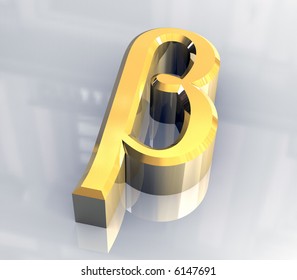 Beta Symbol In Gold (3d)