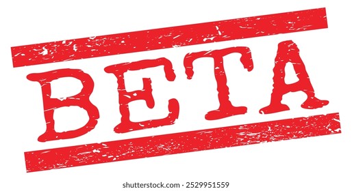 BETA text written on red grungy lines stamp sign.
