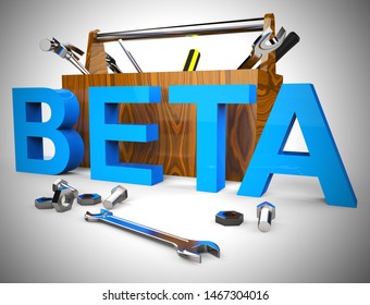 Beta version concept icon used for demos or test software. A trial or testing of experimental apps open to the public - 3d illustration