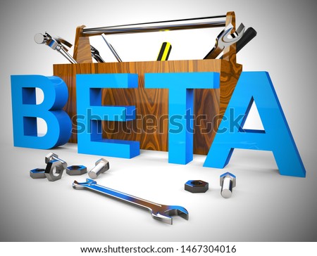 Beta version concept icon used for demos or test software. A trial or testing of experimental apps open to the public - 3d illustration