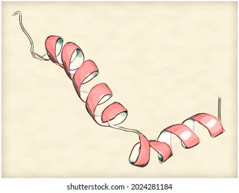 Beta-amyloid (Abeta) peptide, 3D rendering  Major component of plaques found in Alzheimer's disease  Cartoon representation 