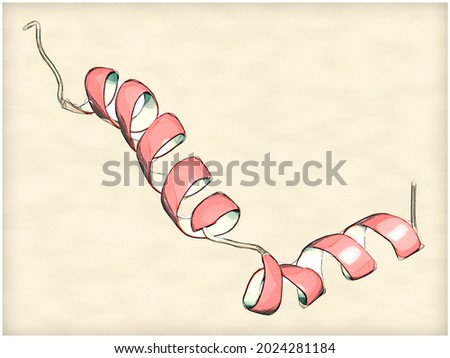 Beta-amyloid (Abeta) peptide, 3D rendering  Major component of plaques found in Alzheimer's disease  Cartoon representation 