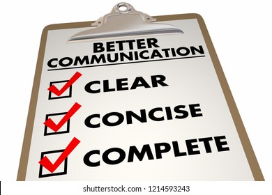 Better Communication Checklist Clear Concise 3d Illustration