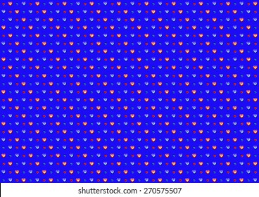 Bevel Dot Heart On Blue Background