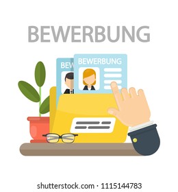 Bewerbung Concept Illustration Resumes Folder Hiring Stock Illustration ...