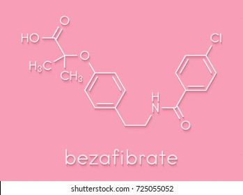 Bezafibrate Hyperlipidemia Drug Molecule Fibrate Class Stock ...