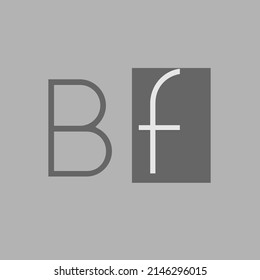 BF elegant initial name logo linked square