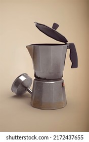 Bialetti, Moka Express: Iconic Stovetop Espresso Maker. 3D illustration