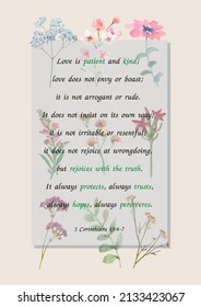 Bible Verse: Love Is... (1 Corinthians 13:4-7)