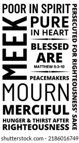 Bible Verse Matthew 5:3-10 Blessed Are