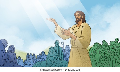 Biblical Illustration : Jesus Teaching People